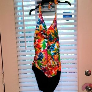 Womens Chaps halter style swimsuit